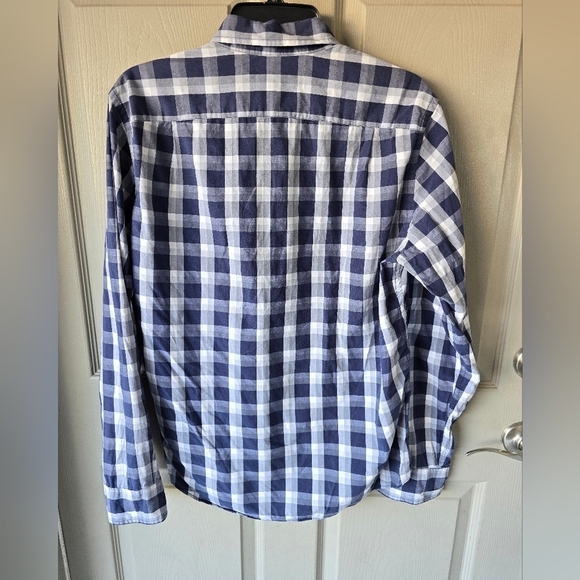 J Crew Mens Shirt Medium Long Sleeve Blue White Striped Button Up Collared - Picture 10 of 11